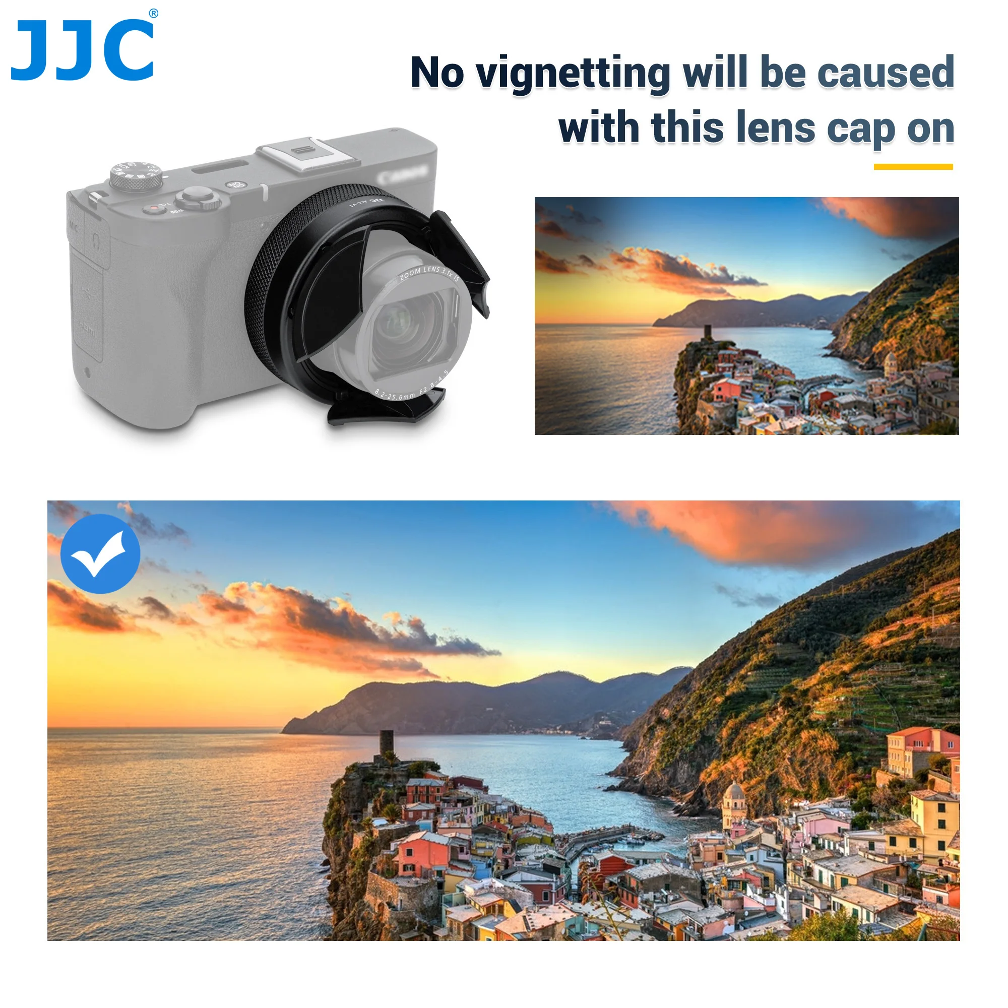 JJC Auto tapa de lente para Canon PowerShot V1 Vlog Cámara Canon V1 Protector de lente Canon PowerShot V1 Vlog accesorios de disparo