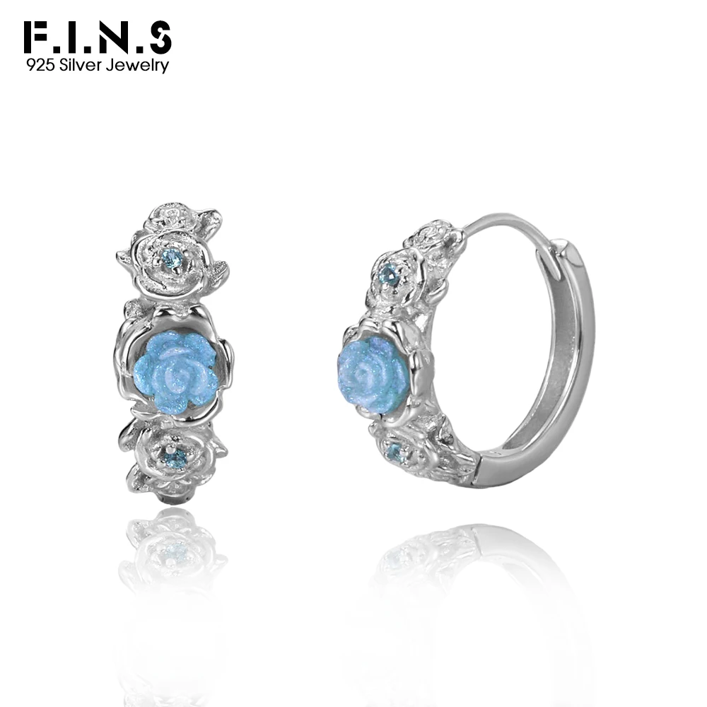 

F.I.N.S оригинальные серьги-кольца из стерлингового серебра 925 пробы с шипами, штабелируемые маленькие цветы, круглые пряжки для пирсинга ушей, ювелирные изделия