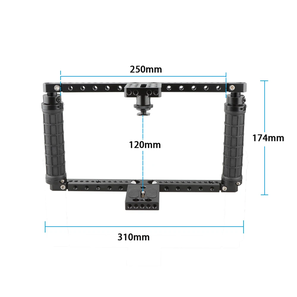 Kayulin Adjustable Dslr Camera Cage with Handle Grip QR Hot Shoe Adapter (Battery Grip) for Universal Dslr Camera