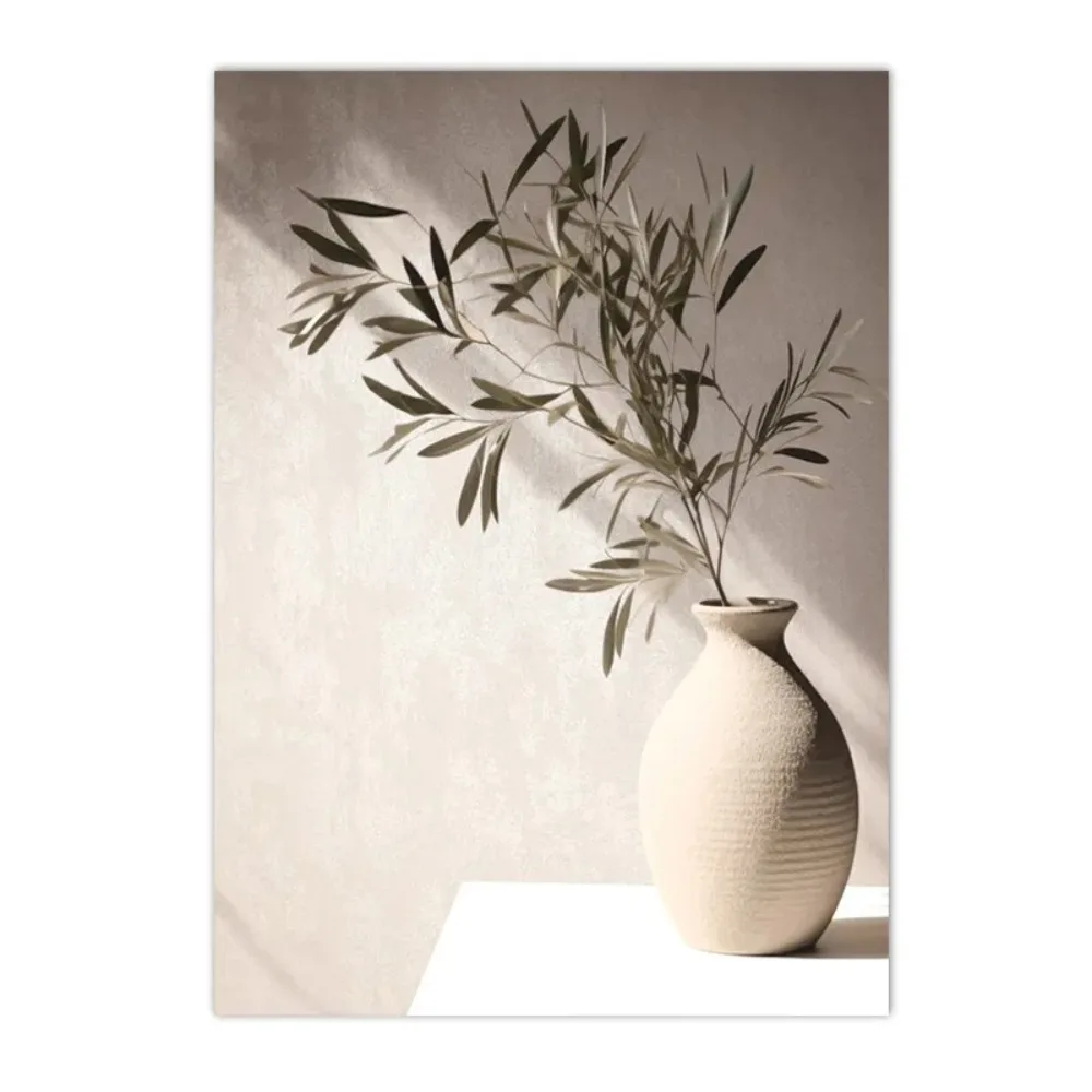1PC frameless decorative art print,Vintage Minimalist Wall Art Italy Olive Tree Vase Canvas Painting Poster Prints Still Life Bo