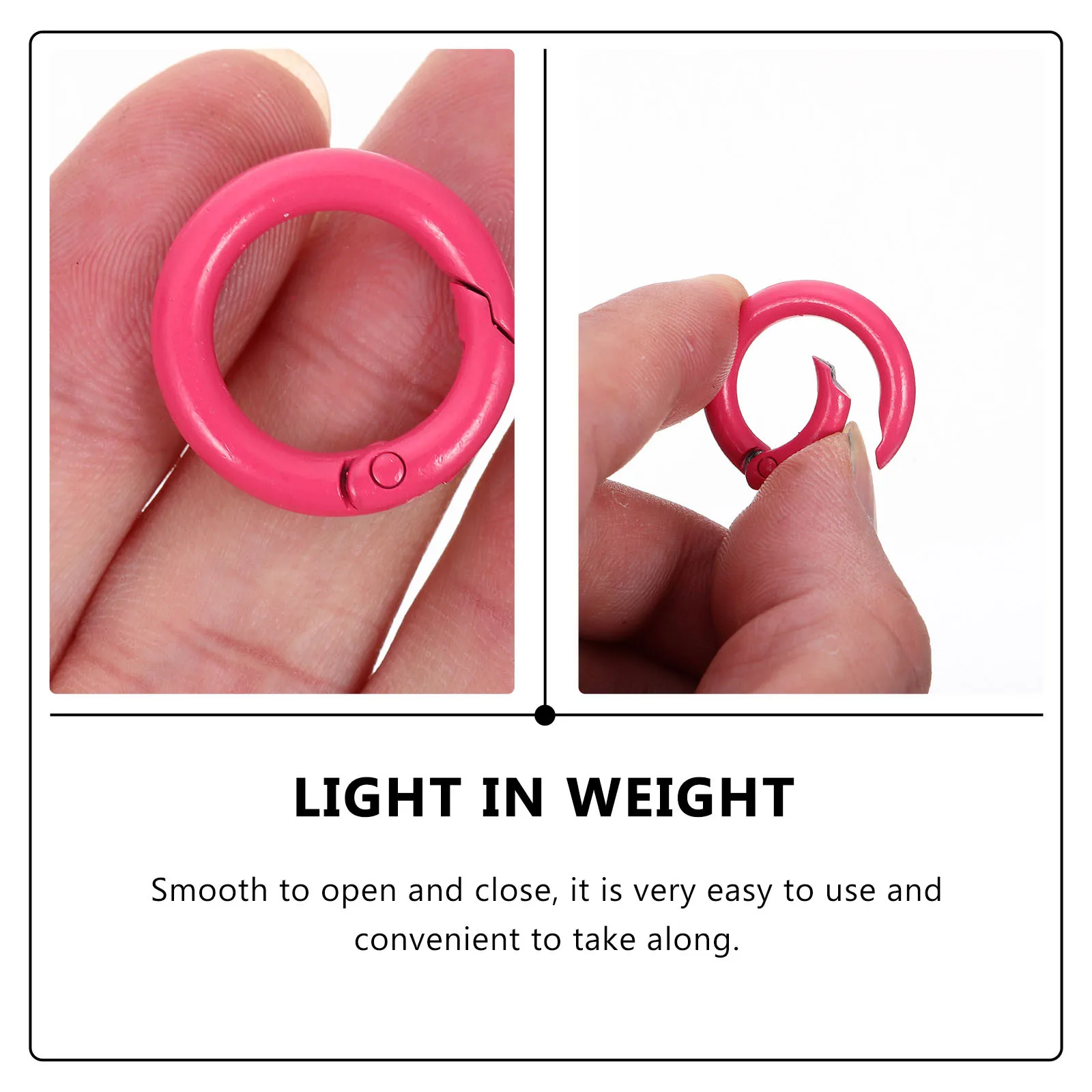 

24Pcs Metal Spring Rings Durable Iron Round Carabiners Easy Open Close for DIY Keychains Bags Accessories Rust Resistant