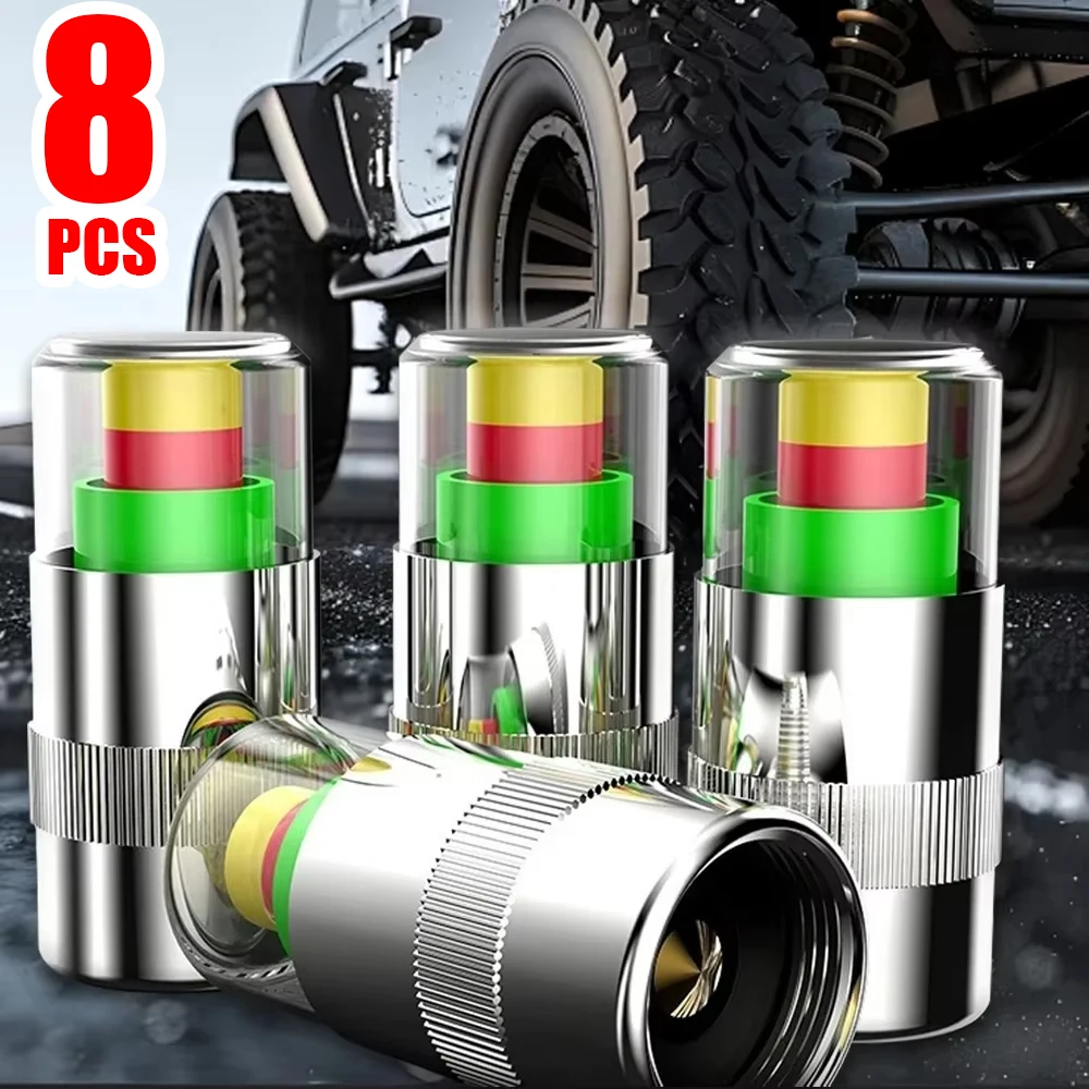 자동차 타이어 압력 모니터 낮은 타이어 압력 경고 표시기 방수 방진 밸브 캡 센서 타이어 밸브 감지 도구