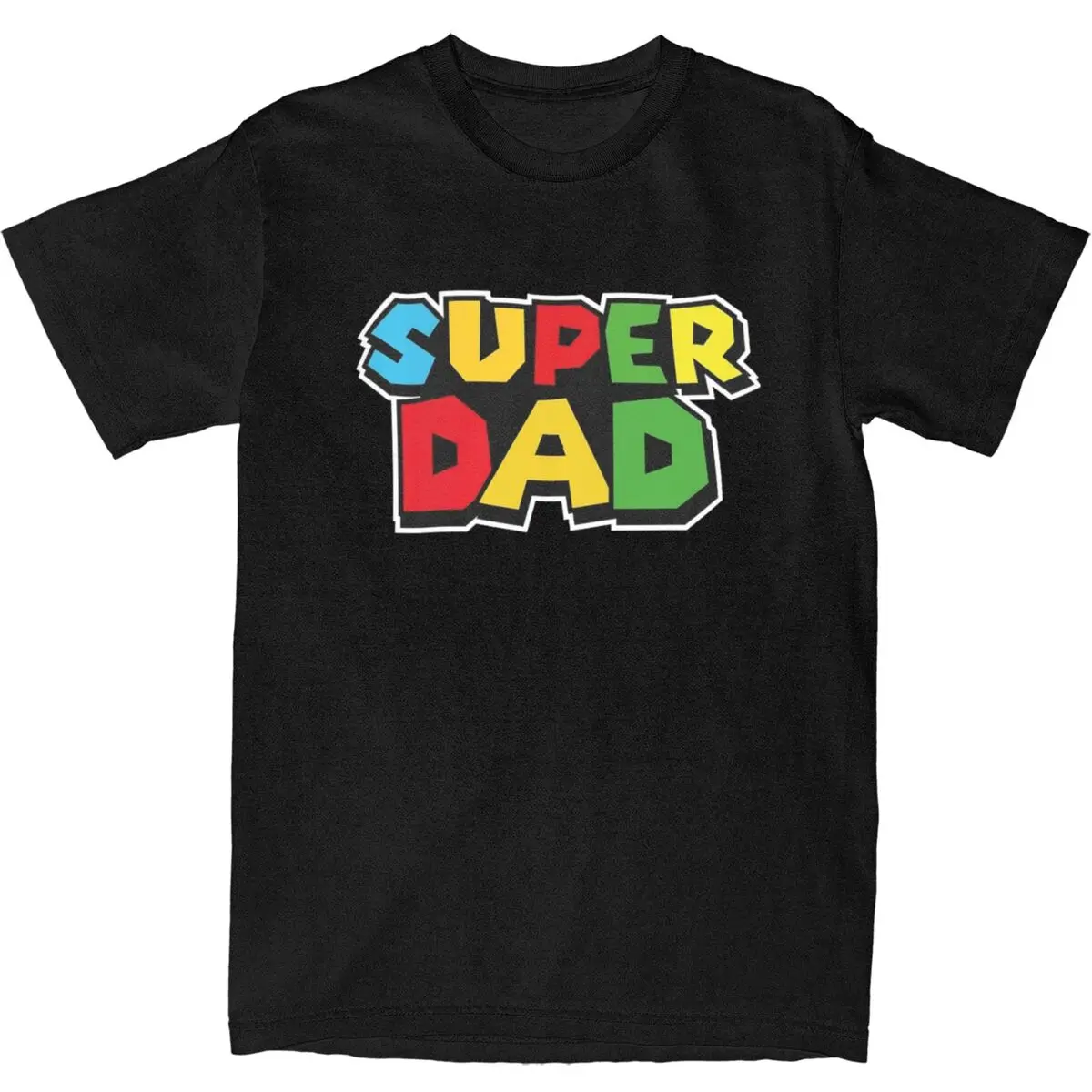 Vintage T-Shirt Super Dad Funny Fathers Day Cotton T Shirts Hippie Tshirt for Men Beach Aesthetic Casual Short Sleeve Tees