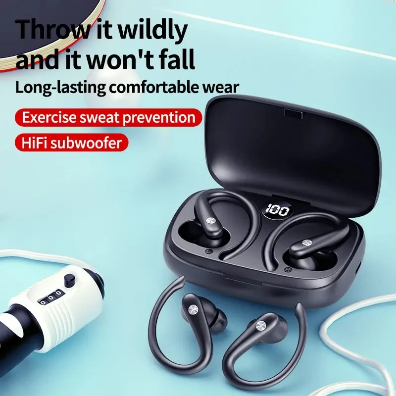 

T30 Wireless Bluetooth Headset Ear Hanging Sports Running Earplugs Comfortable Wearing Waterproof Headset with Power Display