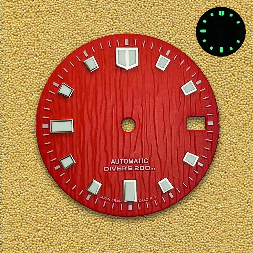 28.5mm S Logo Dial Suitable For NH35/NH36/7S/4R Japanese Movement C3 Green Luminous Watch Modification Accessories view 6