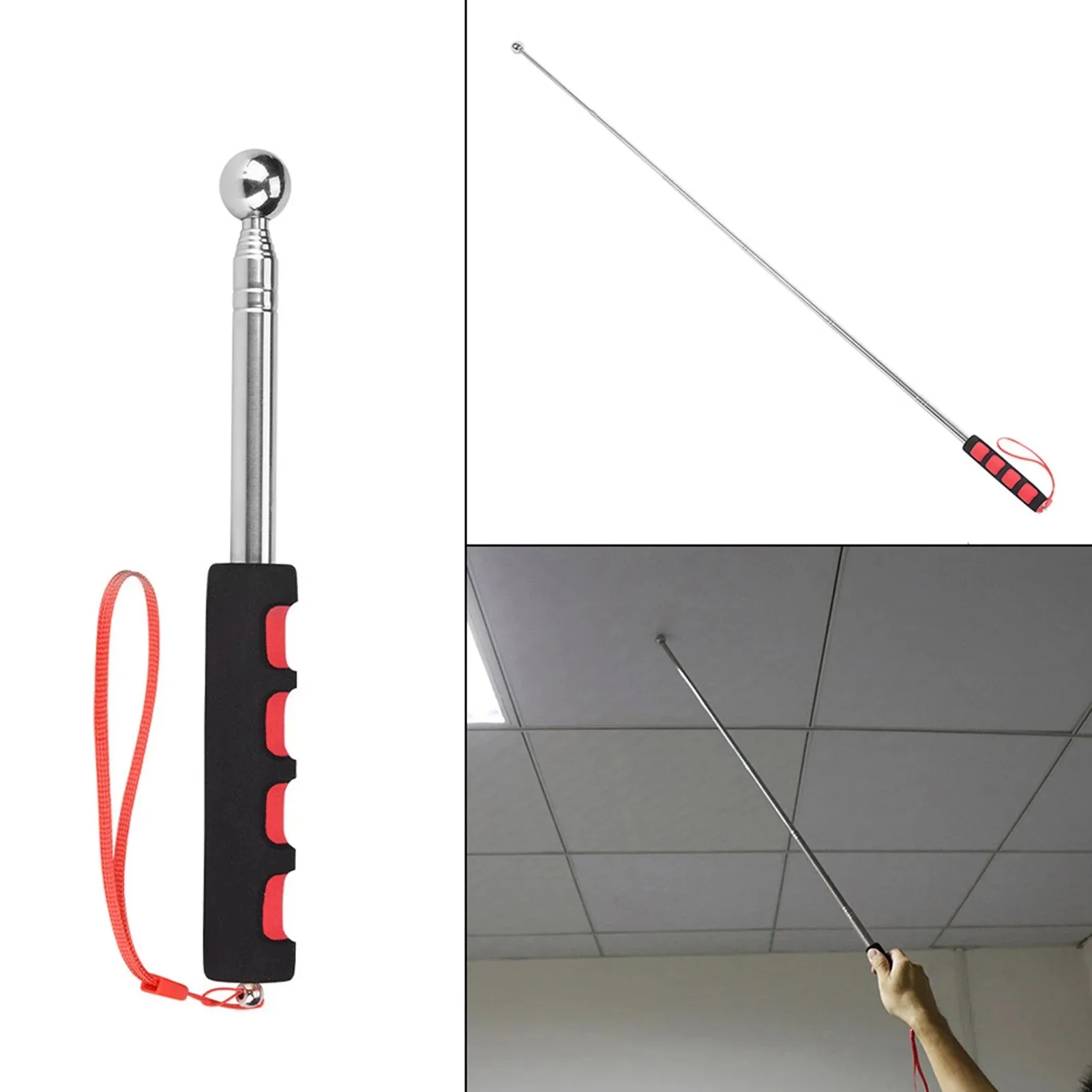 Foldable baton, hammer handle baton 115cm thick hollow drum detection hammer sound detection tool