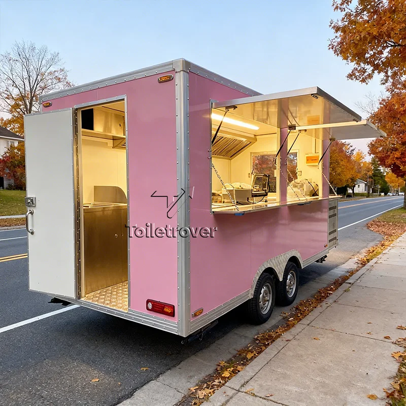 Wholesale Fully Equipped Food Truck Kitchen Trailer Cupcakes Food Truck Dessert Commercial Big Food Trailers from China