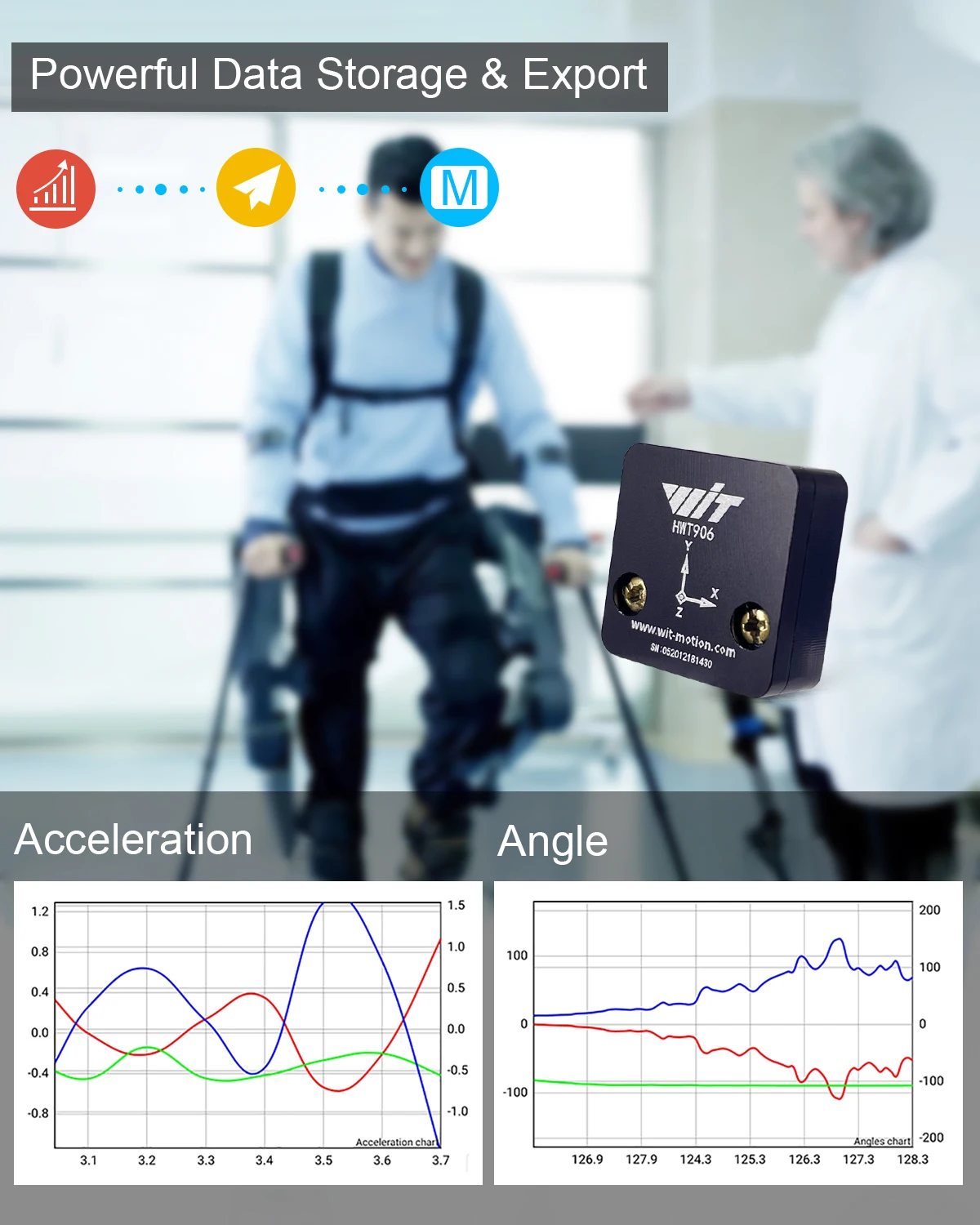 High-Precision Inclinometer HWT906 1000Hz Military-Grade Accelerometer+Digital Compass+Gyro,with Temperaturer Compensation