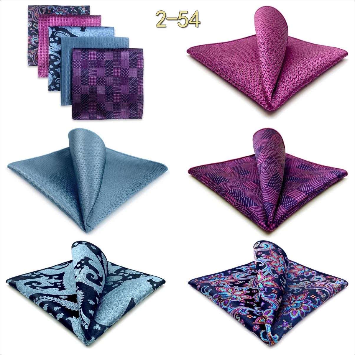 5 Pack Mens Suit Pocket Square Handkerchief Set Various Hanky Lot Classic Gentlemen Wedding Gift Accessories Large Dropshipping