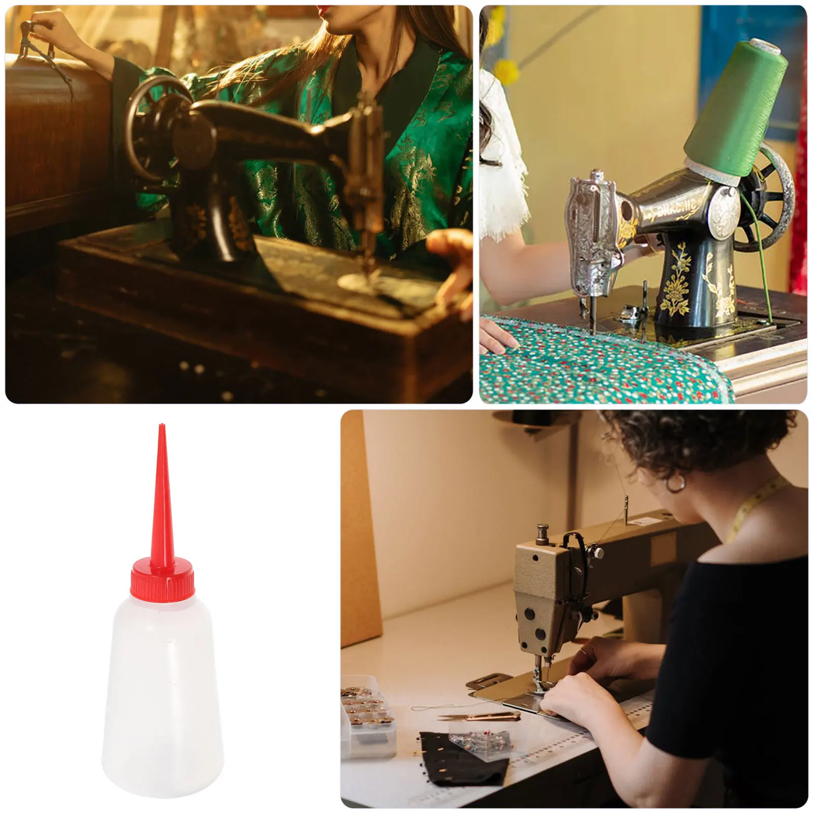 5Pcs Sewing Machine Oil Bottle 250Ml Plastic Long Nozzle Oiler Accurate Embroidery Oil Applicator Power Tool Oiler Sewing view 4