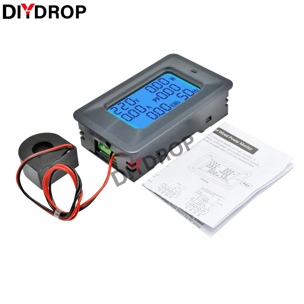 Imagem -06 - Digital Led Display Voltímetro Amperímetro Wattmeter Power Energy Meter Wattmeter Tester Detector 100a Ac110250v 220v