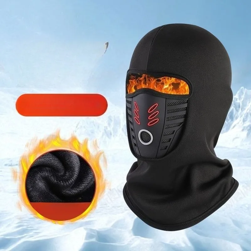 

Зимний велосипедный теплый головной убор с толстой флисовой маской, ветрозащитный, морозостойкий и дышащий.