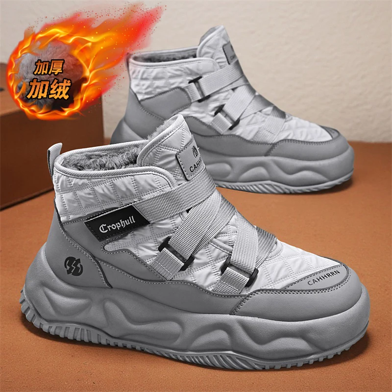 

2025 Mens Snow Boots Winter Casual Shoes Ankle Fur Warm Leather Cowboy Combat Motorcycle Outdoor Hiking Designer Luxury