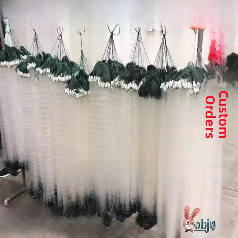 

Трехслойная рыболовная сеть с поплавками и грузилами для ловли рыбы, сеть-паук с одной, двумя, четырьмя, пятью пальцами, многопальцевая сеть-паук