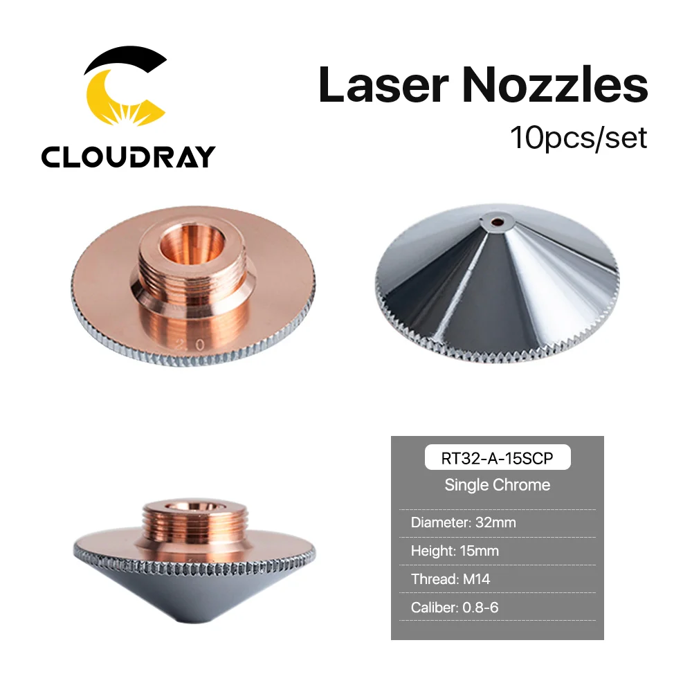 Imagem -04 - Cloudray-cnc Soldagem Laser Bicos Raytools Dia 32 mm H15 Calibre 0.86.0 Camadas Simples e Duplas Máquina Cnc 10 Pcs