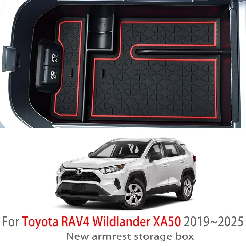 Auto Parts For Toyota RAV4 Wildlander XA50 2019~2025 Car Center Console Armrest Storage Box Multifunctional Interior Accessories