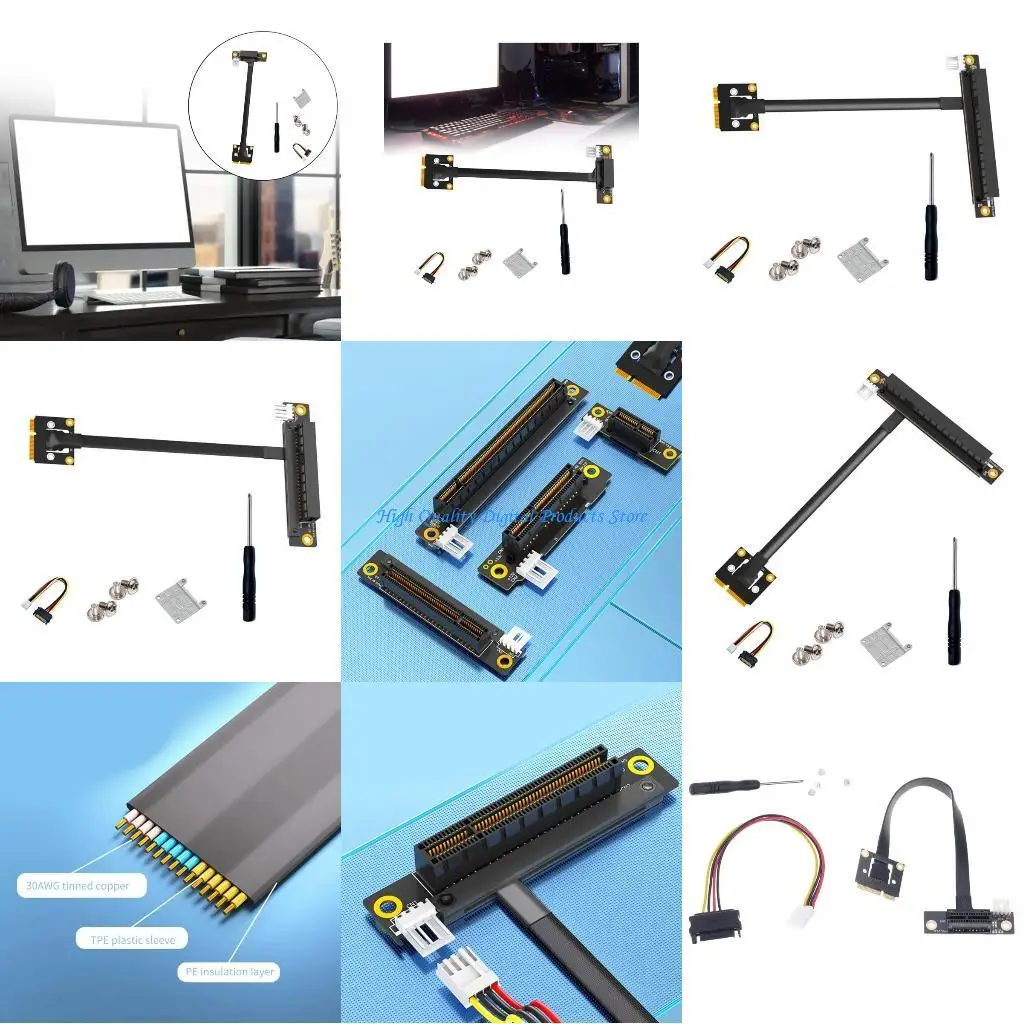 

U2JE Miniature PCIe to PCIe 16x 8x 4x 1x Extension Cable Беспроводная сетевая карта