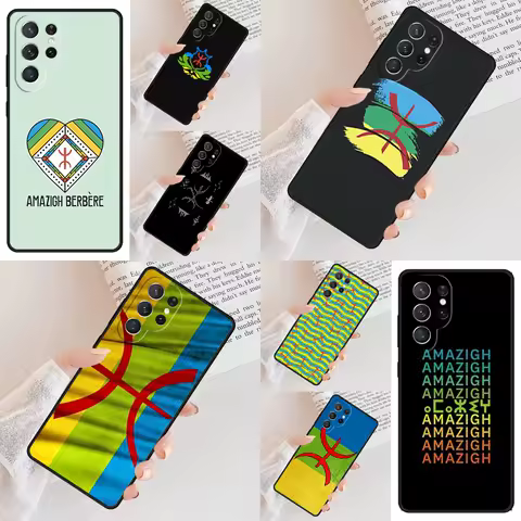 Amazigh Berber Flag Phone Case For Samsung Galaxy S24 S23 S22 S21 Ultra S10 Note 10 Pro S20 Plus FE S9 S8 Cover