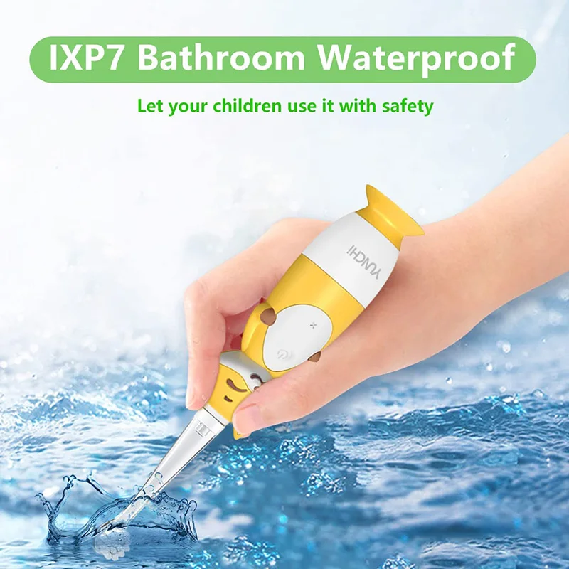 Kid Âm Bàn Chải Đánh Răng Điện Hẹn Giờ Thông Minh LED 4 Loại Mềm Mại Bật Lửa Dupont Lông Bàn Chải Chạy Pin AA Bàn Chải Đánh Răng Dành Cho Bé Từ 0-12 Tuổi