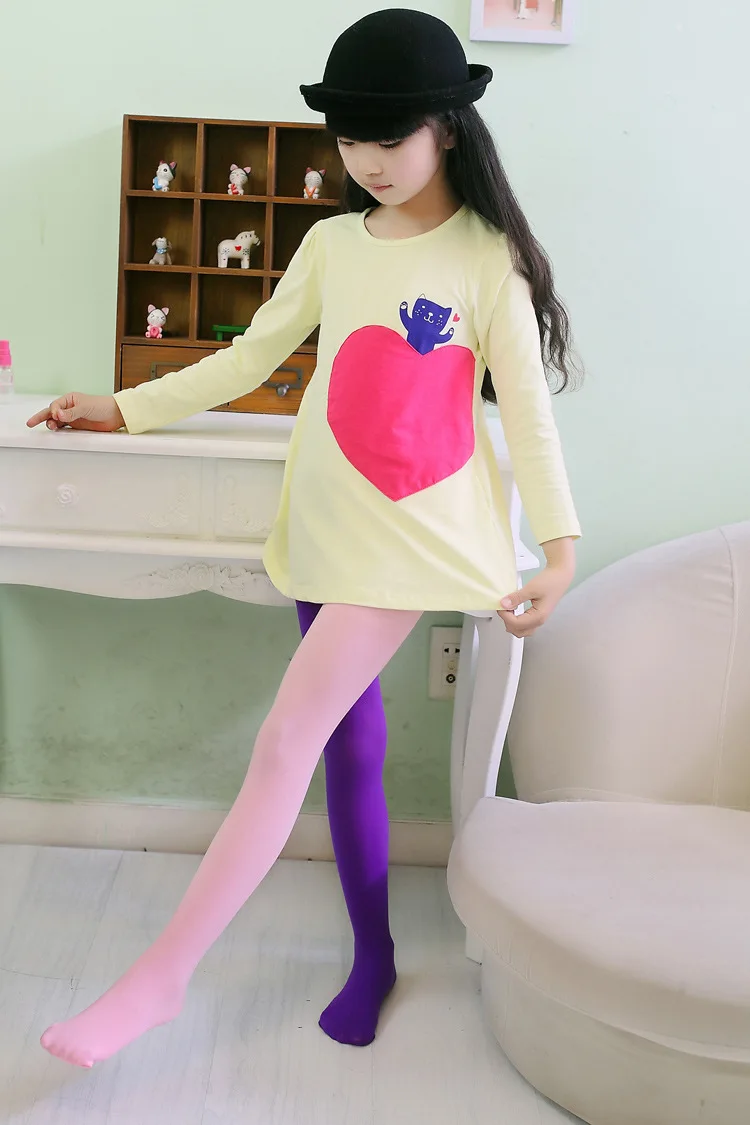 Bonbonfarbene Gemischte Strumpfhosen für Frauen und Mädchen, Patchwork Baby Kinder Stretch-Hosen, Enge Hosen, Kinder-Tanzstrumpfhosen, Strümpfe – Detail 6