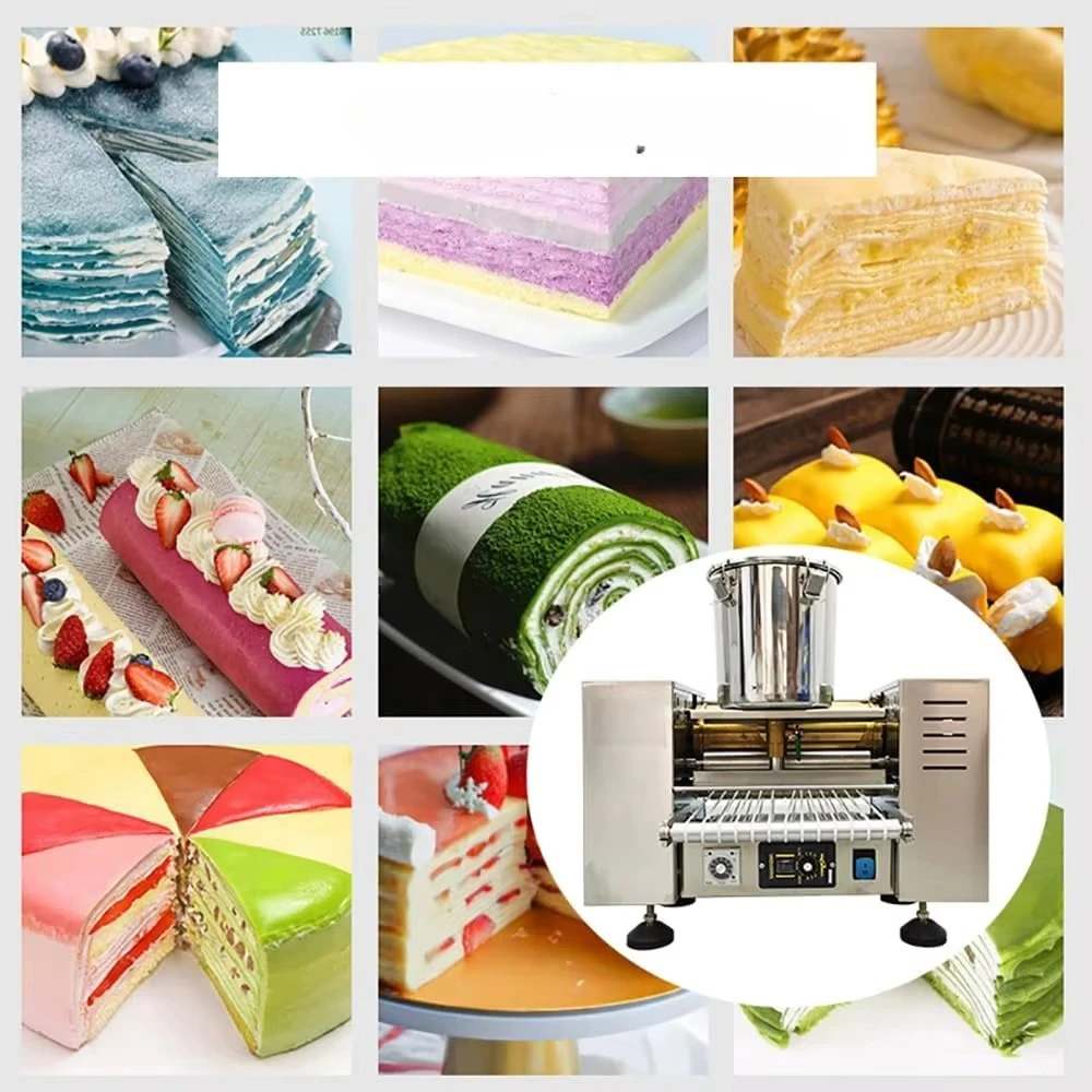 Mini Commercial Automatic Mille Crepe Cake Machine Automatique Thousand Layer Cake Pancake Skin Crepe Maker Machine