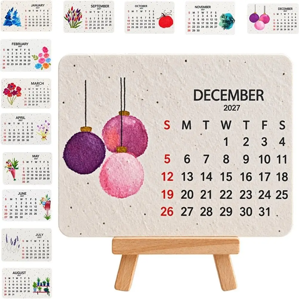 2027 Environmental Friendly Seed Planting Calendar with Hanging Bracket and Date Tracking Function - A Thoughtful Gardening Gift