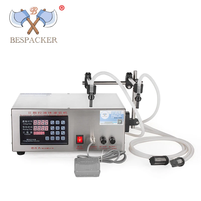

Bespacker XK-580*2 2Heads Small CNC Liquid Filling Machine, Full-automatic Filling Machine Beverage Perfume And Essential Oil