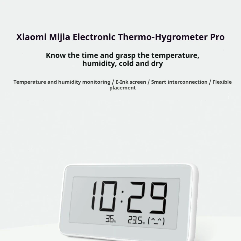 Mijia Thermo Humidity Meter Pro Electronic Thermo Hygrometer Wireless Smart Digital Clock Hygrometer Thermometer E-ink Gift New