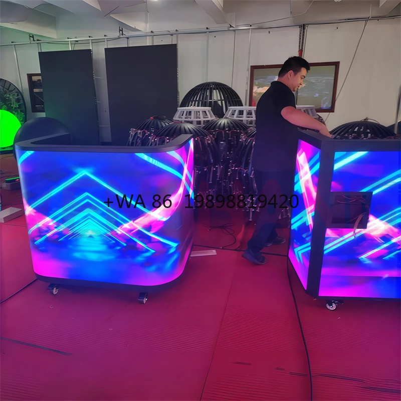 Newly Flexible Table LED Display Indoor P2.5mm Soft Curved DJ Booth LED Screen for Nightclub Bar customize