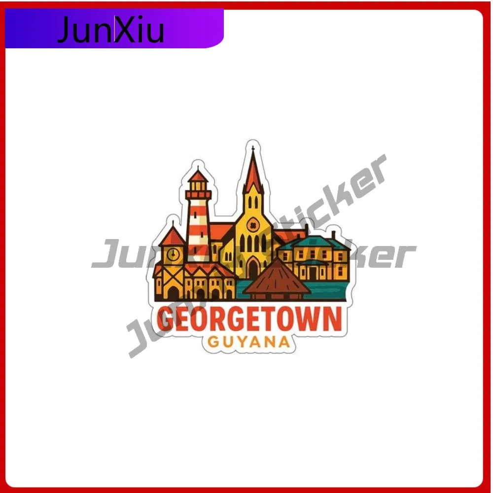 

Georgetown Guyana City Sticker Travel Decorative Vinyl Decal For Car Bodywork Motocross Bumper Stickers Camping Car Aventure Pvc