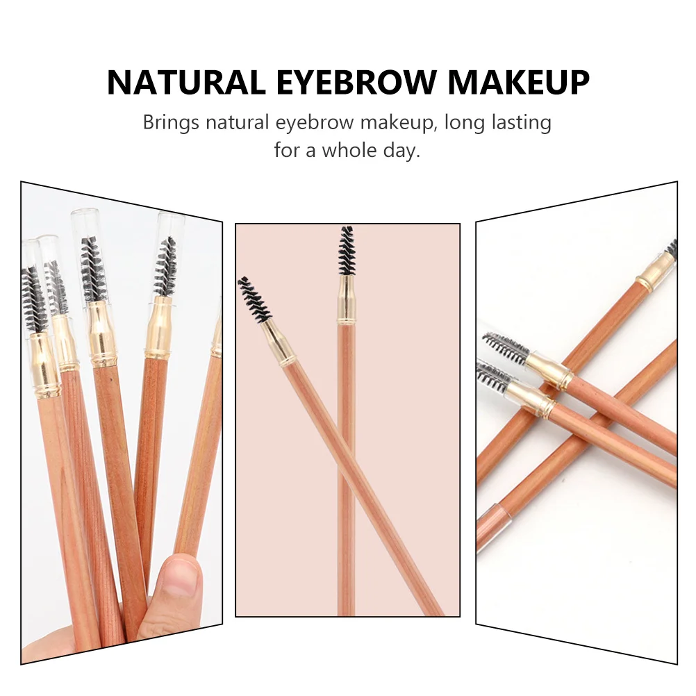 Matita per sopracciglia da 2 pezzi con pennello Penna per sopracciglia a doppia punta Forma naturale Definisci applicazione liscia Strumento per il trucco resistente alle macchie