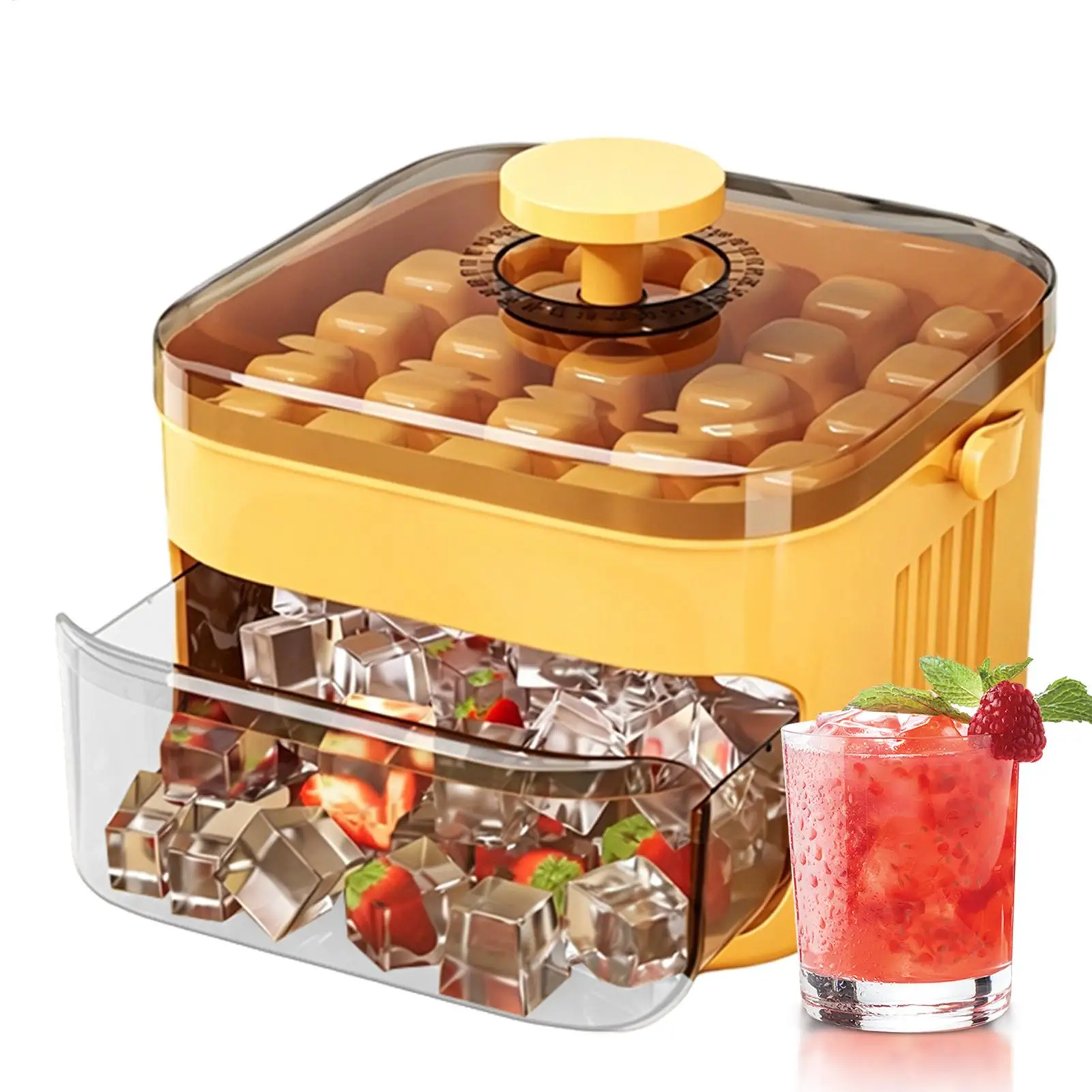 Protable Ice Mold Press-type Ice Cube Tray Ice Buckets Maker Daily Life Kitchen Pool Picnic Camping Vacation Beverages Whiskey