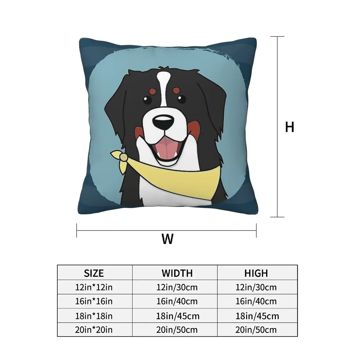 Friendly Bernese Mountain Dog Animal 2 pcs Square Pillowcase Pillow Cover Cushion Decor Comfort Throw Pillow for Home Bedroom - view 3