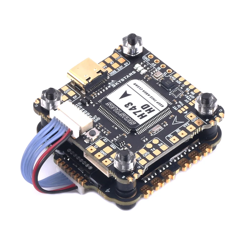 Contrôleur de vol APSKYSTARS H743 HD Singe Gyro H7 X8 avec OSD et ESC 4-en-1 Blheli32 60A KO60