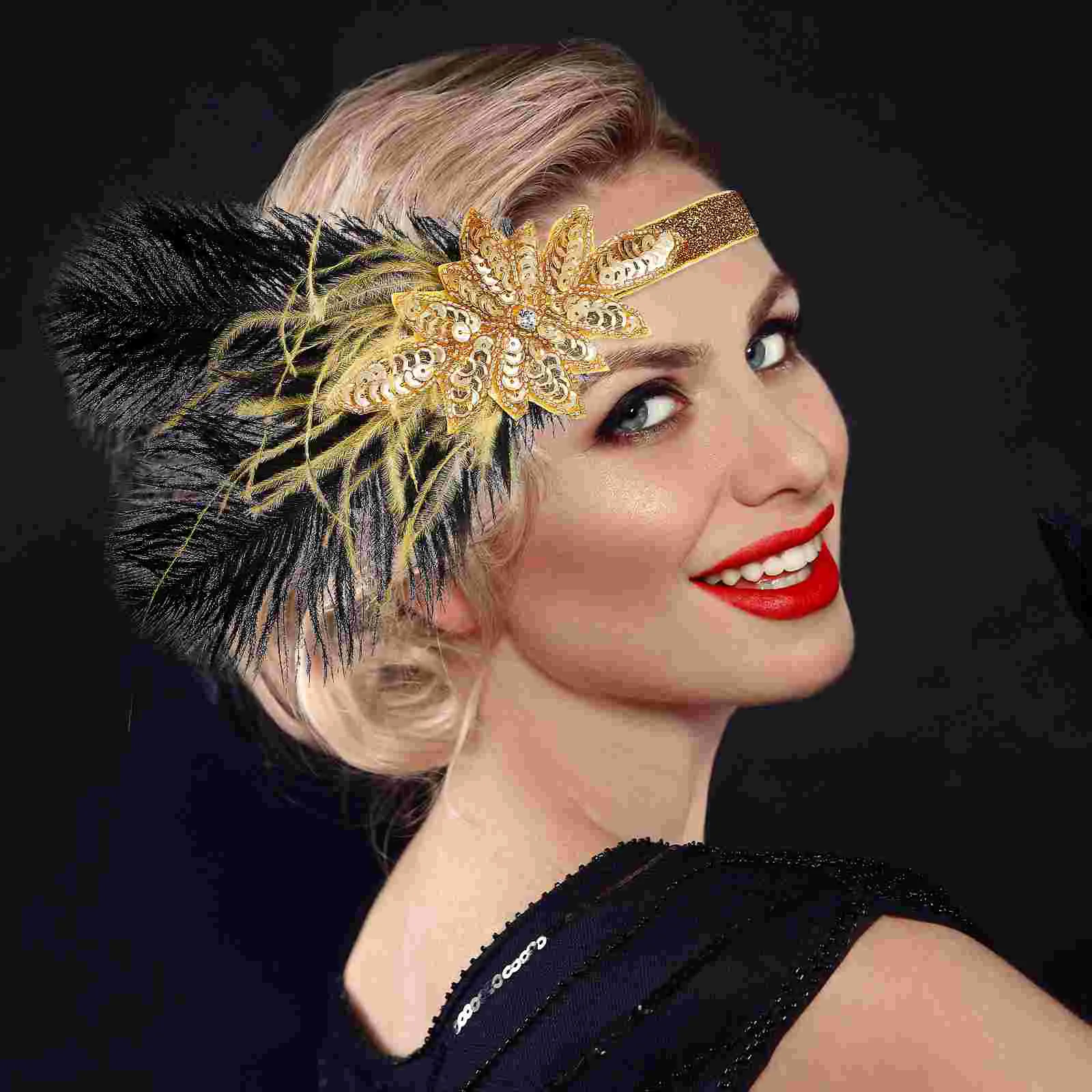 Sequin Headband Vintage Decor Women Hat Sequins Flapper Costume Accessory Bride Bands