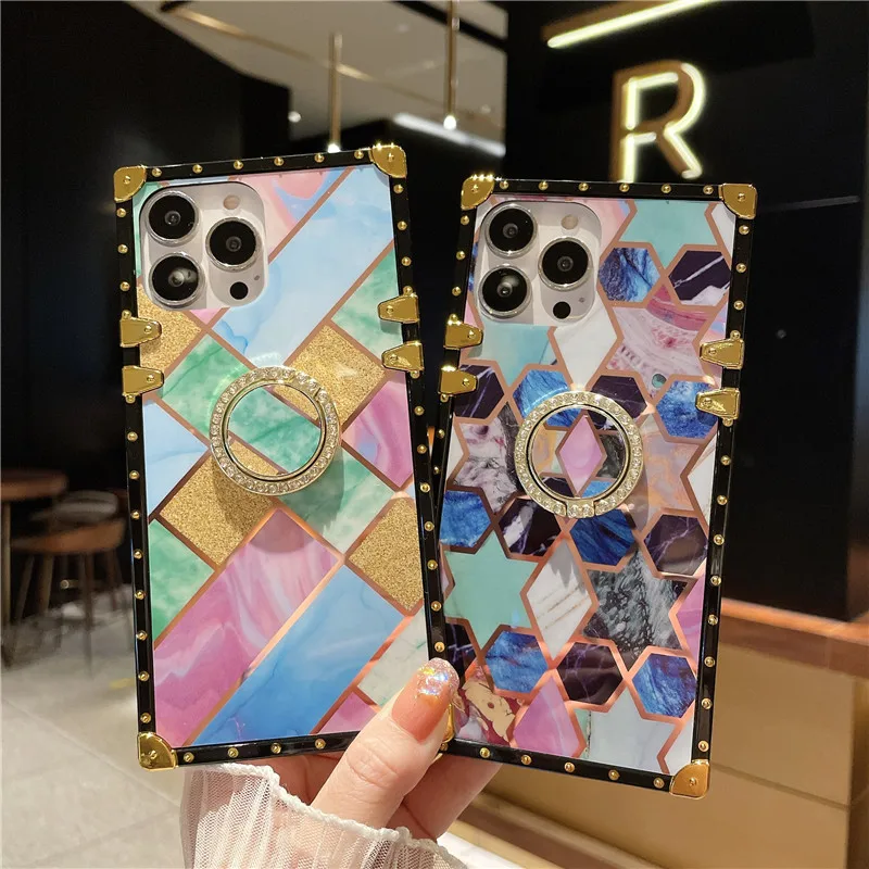 

Luxury Diamond Bling Marble Bumper Phone Case For OPPO Realme C35 C31 C21 C17 C15 C12 C11 C3 8I Realme9 8 7 6 5 Pro Glitter Case