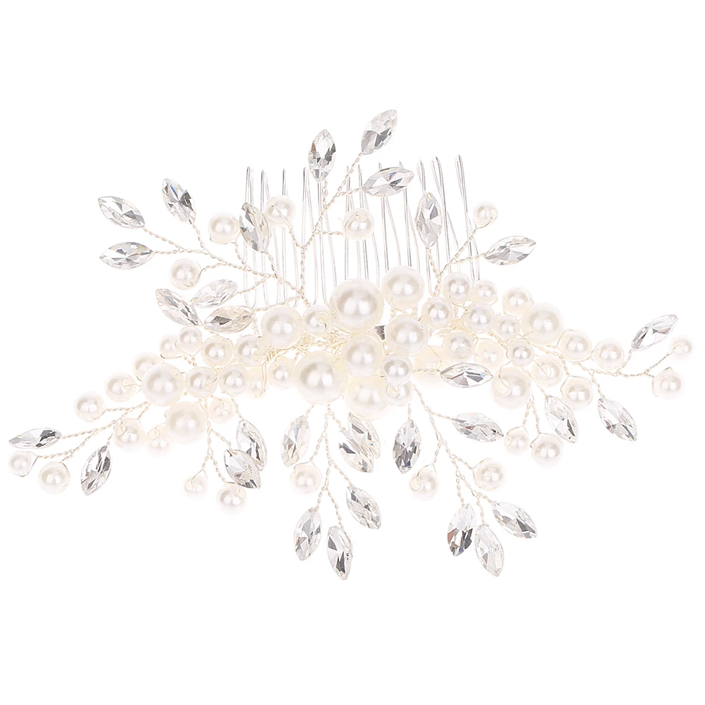 

1pc Pearl Diamond Hair Comb Rhinestone Accessories Headpiece Bride Jewelry Wedding Pins Elegant Design Brightness Fashion