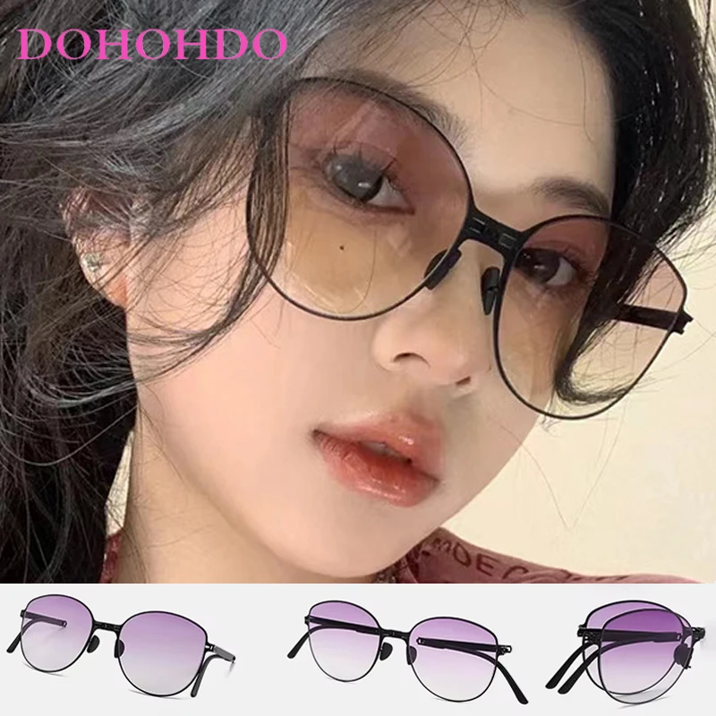 

Retro Round Frame Sunglasses Women Men Luxury Designer Vintage Folding Outdoor Sunglasses Female Travel Driving Shades Eyewear