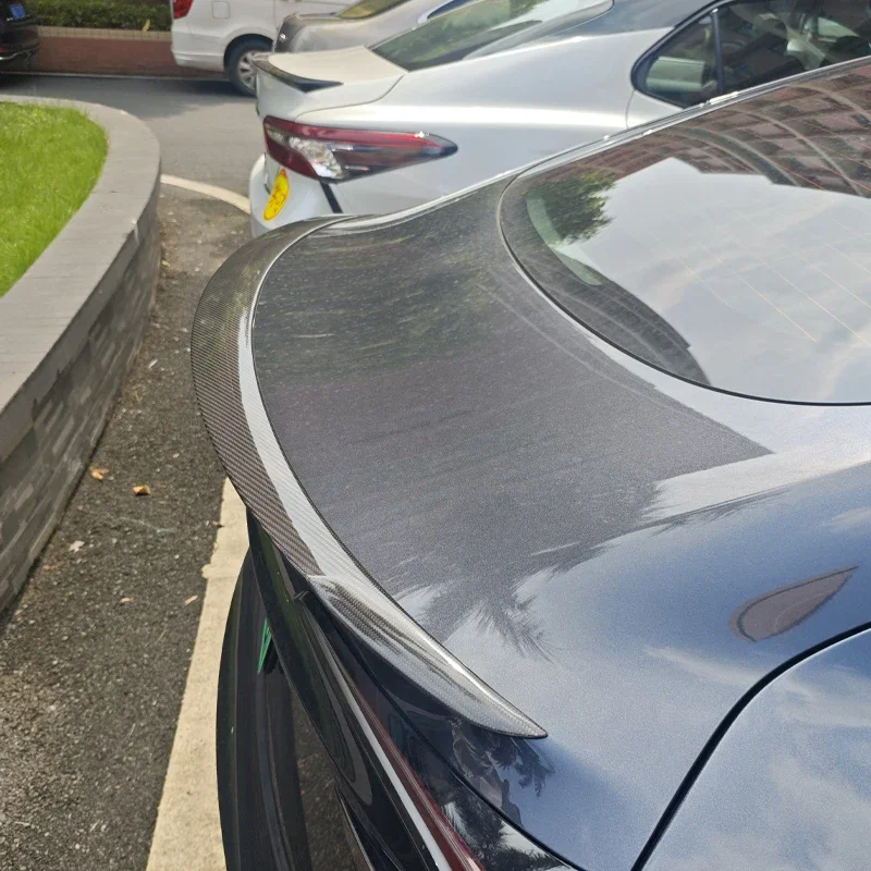 For Tesla New Model 3 Highland 2024 Spoiler Model3 Highlander Real Carbon Fiber Original Trunk Wing Car Accessories