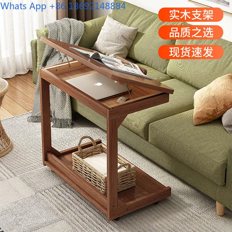 

Coffee Table Solid Wood Movable Flip Top Side Table for Sofa Living Room Home Study Office Use