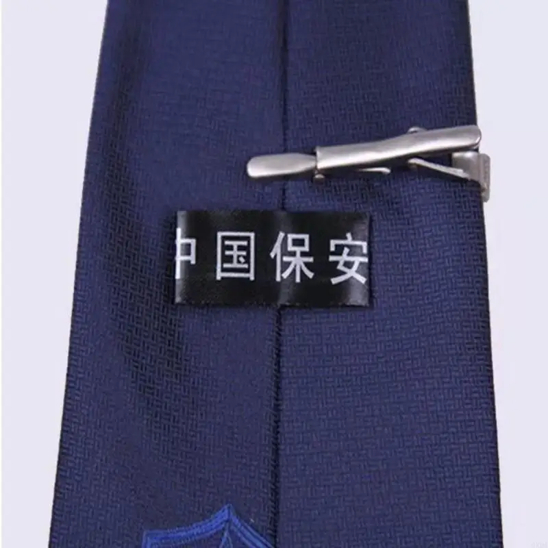 Comfortable Polyester Tie and Clip Set For Professional Security Guard Uniform 6XDA