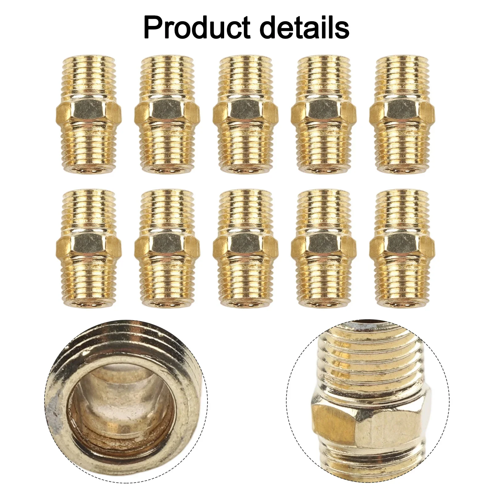 

27mm Size Brass Pipe Adapter Brass Compression Connector Male To Male Adapter Hex Nipple Fitting Quick Connector