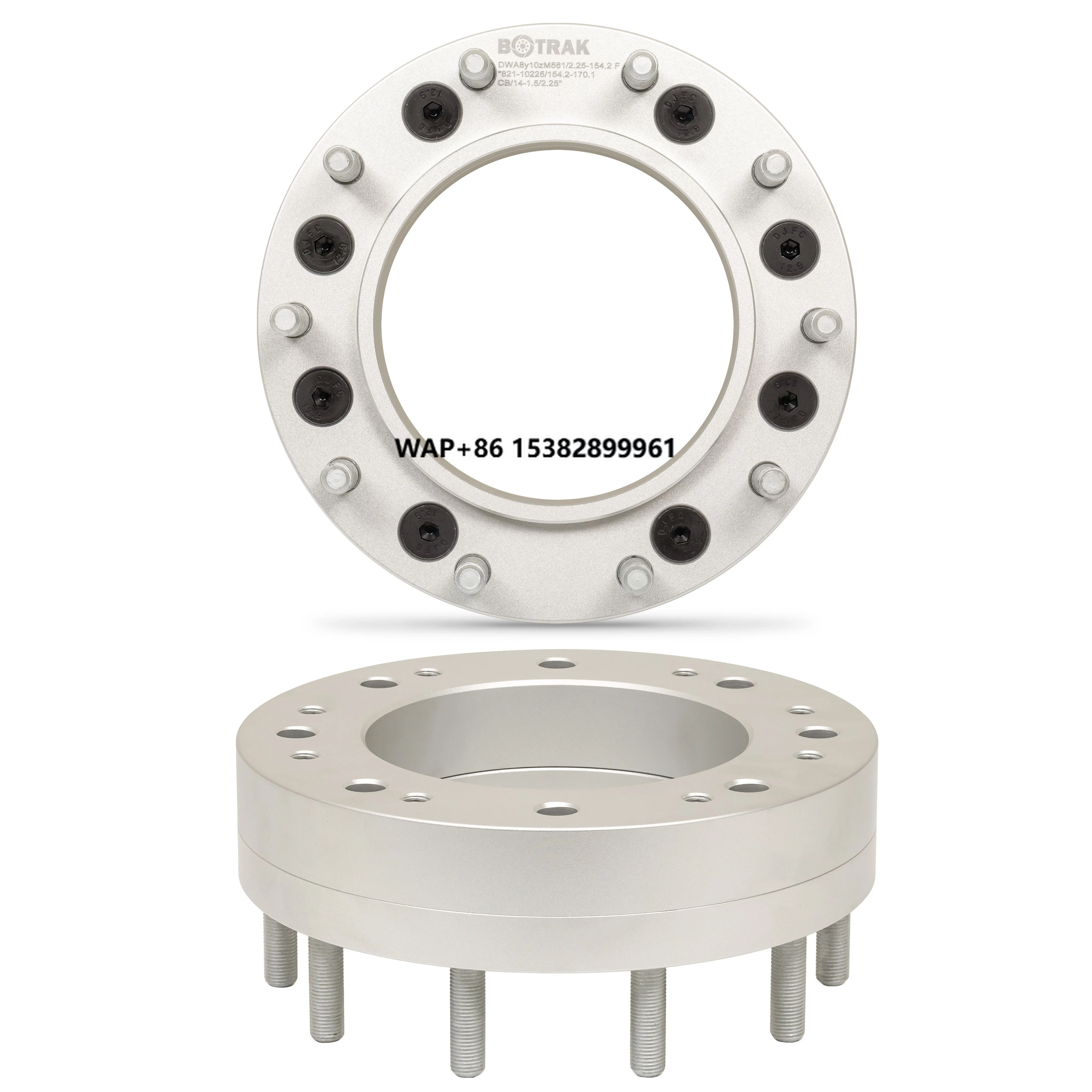 

BOTRAK 8 Lug to 10 Lug 2.25 Inch 8x210 to 10x225 19.5" Wheel Adapter for sierra Dually Rear Wheels