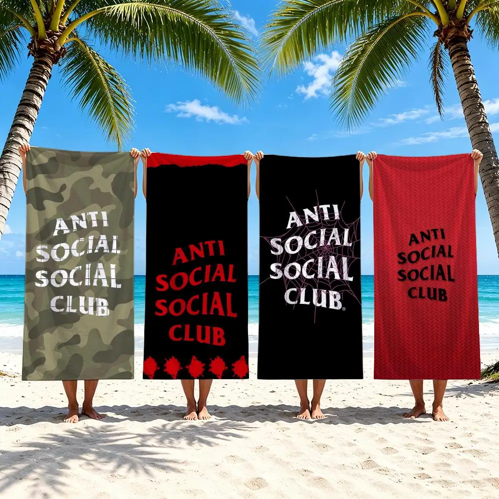 Brand A-Anti Social Social Club Towel Towel Beach Towel Oversized Quick Dry Towel Absorbent Soft Swim BeachTowels for Men Women