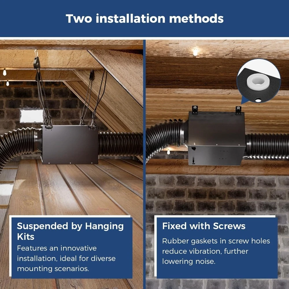 مروحة عادم الحمام المضمنة مقاس 6 بوصات لمستلزمات البناء - مروحة تهوية فائقة الهدوء 300 CFM للحمام، العلية #4