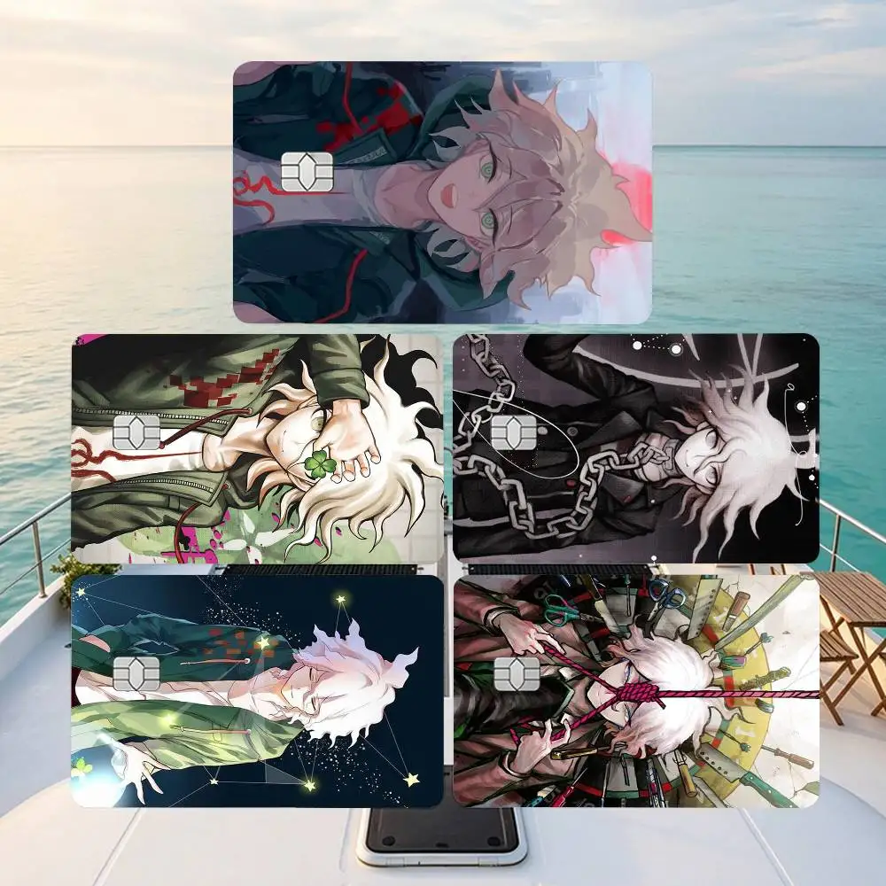 N-Nagito Komaeda Cool Anime  Credit Card HD Stickers Small Chip Waterproof Sticker Game Card Decal Gift