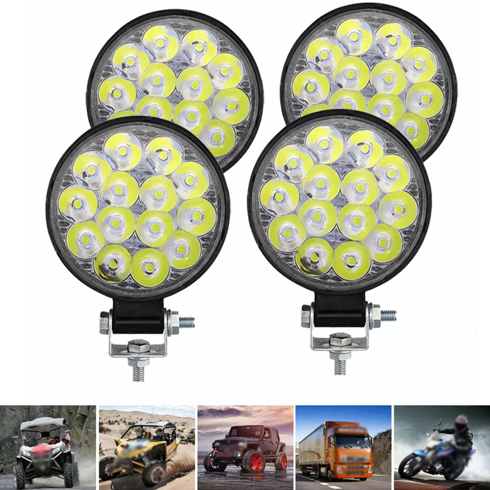 LED Work Light Car Headlight Fog light 48W LED front Spotlight 12V Car LED For Engineering  SUV Searchlight  truck work vehicle