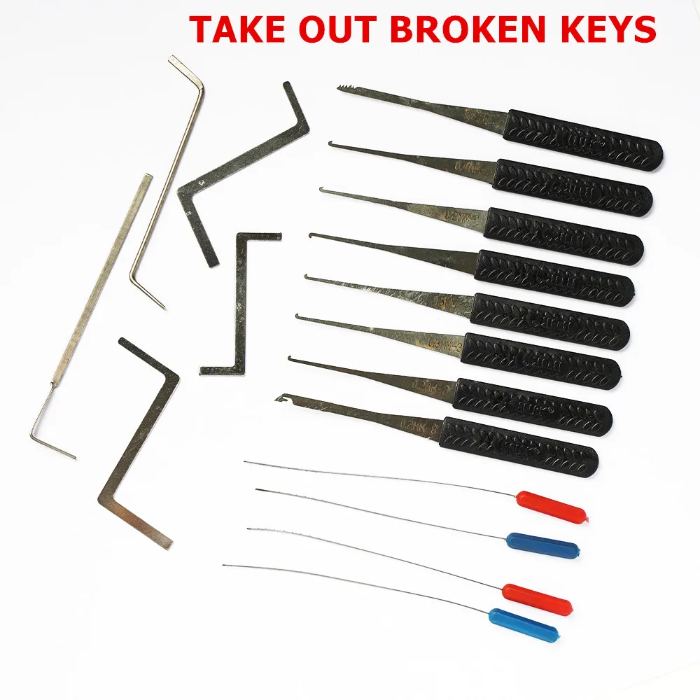 Locksmith Extractor Tools Kit Broken Key Remove Tool Set with Tension Wrench Tools for Family Home Life Helper