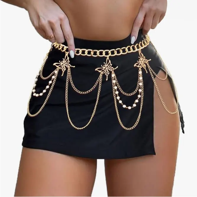 

New sexy hollow butterfly decorative waist chain, female high-end versatile decorative European and American popular belt