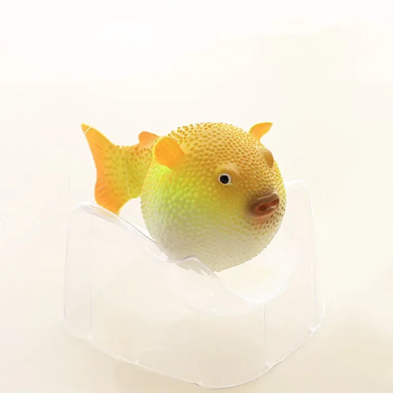 Underwater Glowing Effect Artificial Puffer Fish Aquarium Fish Tank Decoration Submarine Ornament Pet Decor